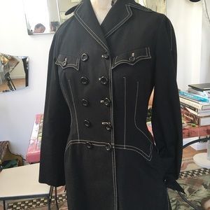 Byron Lars Vintage BLACK Bow Back Trench